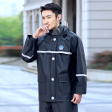 小燕子雨衣雨裤套装男加厚外卖骑手分体全身防暴雨电动车防水雨披 0147黑色套装（加厚） XL