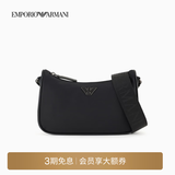 EMPORIO ARMANI/阿玛尼官方旗舰【礼物】男女情侣款Hobo拉链商务通勤斜挎单肩包 UC001-黑色 均码