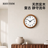 丽声（RHYTHM）实木静音挂钟欧式创意钟表客厅表挂墙卧室直径41cm时钟CMG919NR06