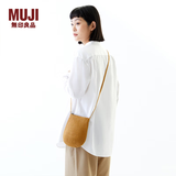 MUJI 纸编 斜挎包 包包女包 编织包 通勤 手机包 小包 贝壳状 浅棕色
