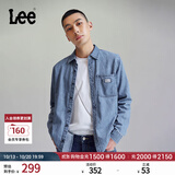 Lee标准版翻领经典工装设计男士长袖牛仔衬衫日常休闲潮流LMT009 浅蓝色 XL