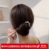 向晚发簪U型珍珠发簪女简约簪子丸子头盘发神器簪子发钗女生日礼物