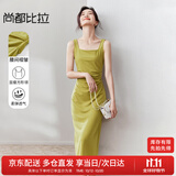 尚都比拉法式高级感连衣裙女秋季赫本风长款气质A字裙抽褶收腰显瘦背带裙