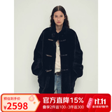 付智恩【沈梦辰同款】进口美利奴皮毛一体中长款立领皮草外套女丨梦想家 经典黑-短款 M
