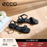 爱步（ECCO）凉鞋女 方头一字带通勤休闲百搭粗跟凉鞋 雕塑233803 黑色23380301001 37