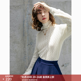 颜域气质高领打底毛衣女冬装2023新款百搭修身显瘦气质内搭上衣 白色 S 36