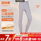 宜而爽【三层加厚100%纯棉】保暖裤护膝贴片裤男女中老年秋裤棉毛裤秋冬