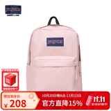 JANSPORT杰斯伯书包轻便双肩包男女旅行包简约背包电脑包学生校园 4QUT7N8蜜蜡粉-侧边袋