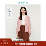 茵曼（INMAN）轻薄简约无领短款羽绒马甲女士2026新款可内搭可外穿薄款外套 粉色 L