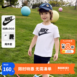 NIKE   耐克男女童纯棉短袖T恤+短裤2件套装夏季新款短袖套装 正黑色 130 /64 【建议身高116-122cm】