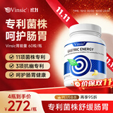 Vinsic肠胃益生菌成人调理肠道便秘脾胃虚弱口臭抗幽门螺旋杆菌原装进口 4瓶周期装 买3送1【肠胃修护】 60粒*4瓶