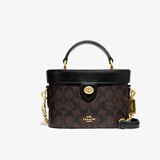 蔻驰（COACH）【官方授权店】蔻驰女包单肩斜挎经典老花盒子包生日礼物送女友 78277IMAA8深棕色