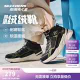 Skechers斯凯奇儿童秋冬休闲男女童二棉鞋轻质加绒保暖靴405222L/302583L 男童/黑色/绿色/BKGR 37