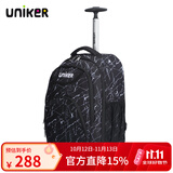 uniker小学生拉杆书包男双肩背包女行李包休闲中学生书包轻便拉杆包 水晶纹（无防雨罩）