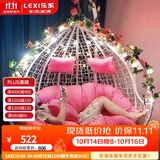 乐系（LEXI） 吊椅双人鸟巢秋千吊篮家用室内阳台吊兰户外吊床藤椅摇篮椅躺椅 【橡胶木】双人白色细藤特大号 静音款