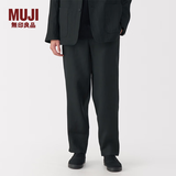 MUJI男式 汉麻 水洗 锥形裤 男士长裤子夏季休闲裤男款男装 AE0ZPC5S 黑色 M (170/80A)