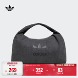 adidas「云朵包」牛仔风大容量运动挎包女子阿迪达斯官方三叶草 黑色 NS