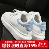 奥古狮登（Agsdon）小白鞋女秋季百搭运动休闲鞋女学生增高厚底板鞋 10216 浅蓝 37