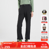 思凯乐（SCALER）软壳裤男户外加绒休闲裤防风保暖弹力软壳裤长裤女 曜石黑-女 M