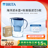 碧然德（BRITA） 过滤净水器 家用滤水壶 净水壶 海洋系列 3.5L蓝色 一壶6芯装 环保加固包装