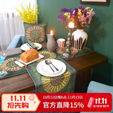 Ekelund 纯棉桌旗 高级感茶几布美式田园中式床旗北欧餐台垫简约桌布 光环餐垫30*45cm【2个一组】