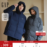 盖璞（GAP）男装秋季款logo宽松连帽泡芙羽绒服百搭简约外套791896 深灰色 XL (180/100A)亚洲尺码 【偏大，建议拍小一码】