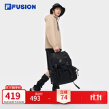 斐乐（FILA）旅途行者|潮牌双肩背包男学生书包开学礼物电脑包登山包 深黑-BK XS