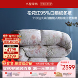 水星家纺羽绒被鹅绒被95%白鹅绒被子冬被冬季加厚被芯双人220×240约5.2斤