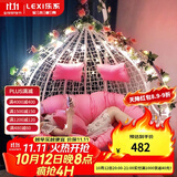 乐系（LEXI） 吊椅双人鸟巢秋千吊篮家用室内阳台吊兰户外吊床藤椅摇篮椅躺椅 【橡胶木】双人白色细藤特大号 静音款