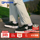 斐乐50-50帆布鞋丨FILA潮牌厚底帆布鞋男鞋夏季透气增高板鞋 黑/奶白-BG 43