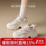 奥古狮登（Agsdon）老爹鞋女秋季ins潮麦穗百搭鞋子女厚底增高运动鞋 231151 香风 37