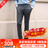 威可多（VICUTU）男士潮流【小垂裤】西装裤子羊毛正装直筒垂感西裤 灰色 35