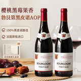CHATEAU DE HARTES法国进口红酒 勃艮第AOP黑皮诺干红葡萄酒 双十一礼盒装750ml*2