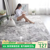 梦蜓长绒丝毛客厅地毯茶几卧室飘窗床边毯垫  简约银灰200*250cm