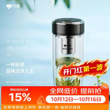 万象（WANXIANG）双层弧形玻璃杯男女士V270带滤网水杯橄榄色360ml便携车载泡茶杯