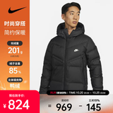 耐克（NIKE）男子印花拉链口袋短款冬季连帽保暖防风夹克运动羽绒服 DV1132-010 XL
