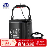 神鲨打水桶eva折叠钓鱼桶 加厚带盖鱼桶便携小水桶装鱼活鱼桶渔具