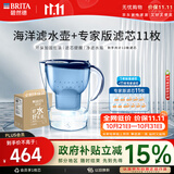 碧然德（BRITA）过滤净水器 家用滤水壶 净水壶 海洋系列 去水垢专家版滤芯11枚 环保加固包装