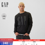 盖璞（GAP）男女装秋季印花logo抓绒圆领卫衣合身上衣美版 黑色 542214 L 美码 XL亚洲码185/104A 【偏大，建议拍小一码】