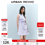 UR春季新款女摩登气质褶皱收腰显瘦无袖连衣裙UYY750030 淡紫 S