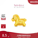 周大福SOINLOVE宝藏女孩巡梦小马黄金转运珠配红绳 VR1723礼物