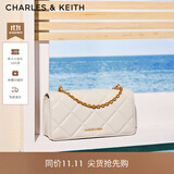 CHARLES&KEITH质感菱格链条小方钱包女包包女包生日礼物送女友CK6-10680924 Cream奶白色 XS