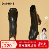 DAPHNE达芙妮女靴短靴女款高跟皮春秋单靴新款女鞋春款瘦瘦靴子 黑色 单层 跟高6.5CM  36 (230mm) 标准码