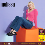 梅丽莎（melissa）新款时尚编织女士简约通勤果冻罗马凉鞋32408 哑光黑色 38