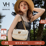VANESSA HOGAN VH女包茵然软包轻奢小香风斜挎小包菱格链条单肩腋下包生日礼物 白色