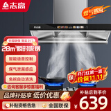 志高（CHIGO）【品牌补贴 立减20%】抽油烟机 家用欧式顶吸油烟机 大吸力 小型自清洁抽烟机 挥手智控 语音智能 顶配900宽+小智声控+体感清洗+煤气感应+包安装