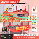曼迪卡威蹦蹦床室内家用儿童1-3-10岁宝宝砰砰跳跳床小孩蹭蹭床玩具礼物 1.4米 扶手单杠款红承重700斤 加厚护网/吸盘静音防滑腿