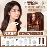 泡泡出彩染发膏天然植物染发剂纯盖白发男女士专用自己在家染发焗油栗棕色
