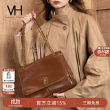 VANESSA HOGAN VH女包复古邮差包油蜡牛皮单肩包通勤斜挎大容量托特包生日礼物