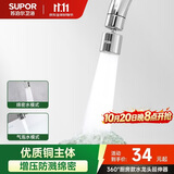 苏泊尔（SUPOR）龙头起泡器360°万向厨房水龙头防溅水神器延伸器全铜增压水嘴S
